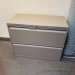 Teknion Grey 2 Drawer Lateral File Cabinet, Locking